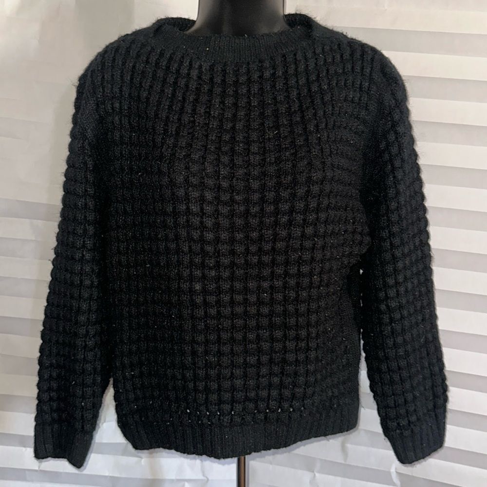 Bobbie Brooks Women's Black Pullover Sweater Long Sleeve Casual Knit Top